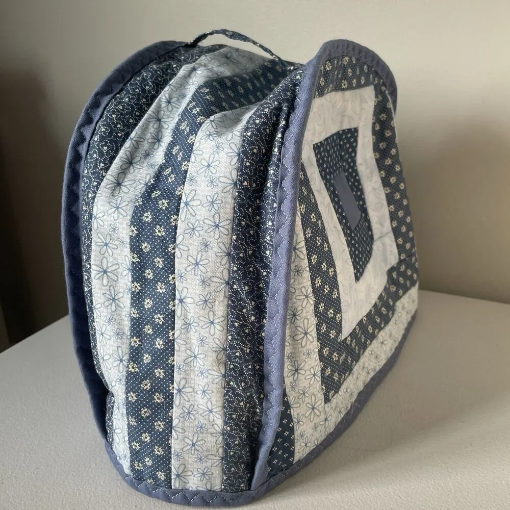 Handmade Quilted Toaster Cover for 2 Slot Toaster Cottagecore Cotton Blue